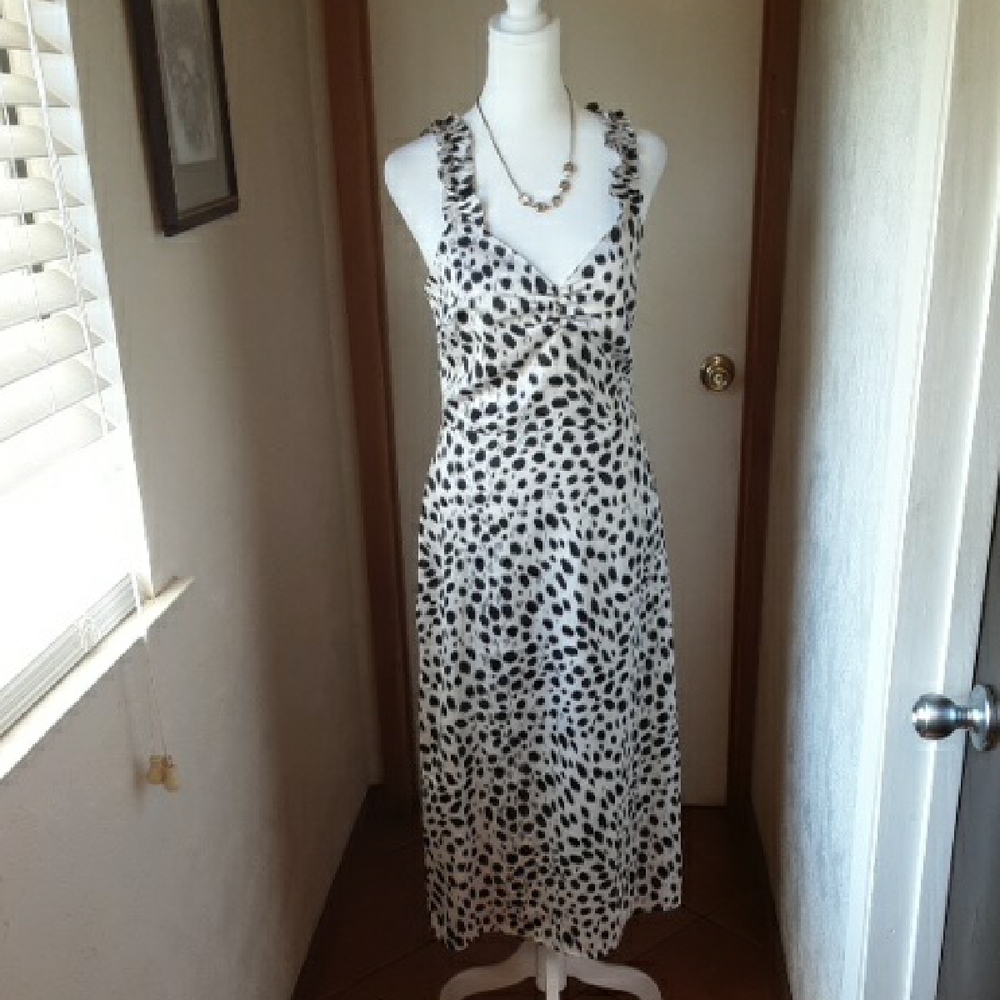 Lucy Paris Black and White Sleeveless V-Neck Sundress